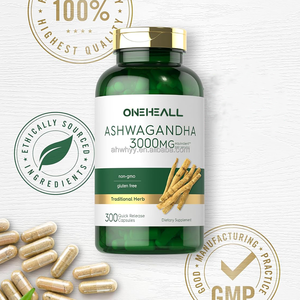 Capsules de supplément d'Ashwagandha OEM 3000mg sans gluten extrait de racine antioxydant Capsules d'Ashwagandha - Product Image 3