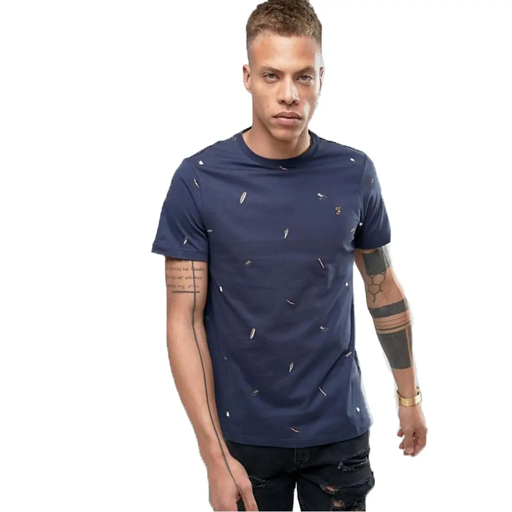 T-shirt en coton 100% avec logo pour homme, vêtement personnalisé, élégant, impression complète, inde, achats en ligne