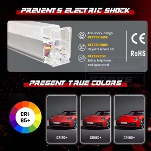 Luce a griglia esagonale rettangolare personalizzabile 6500K luce a nido d'ape esagonale moderna lampada da soffitto del garage del negozio di auto - Product Image 5