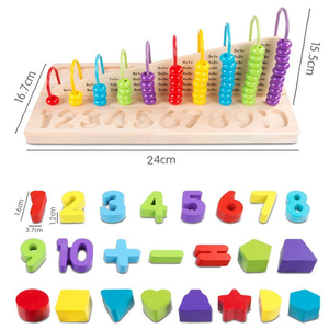 Bàn Tính HOYE CRAFT Nhiều Màu Bằng Gỗ Bàn Tính Soroban Đồ Chơi Đếm Tính Toán Khối Kệ Hình Dạng Bảng Phù Hợp - Product Image 4