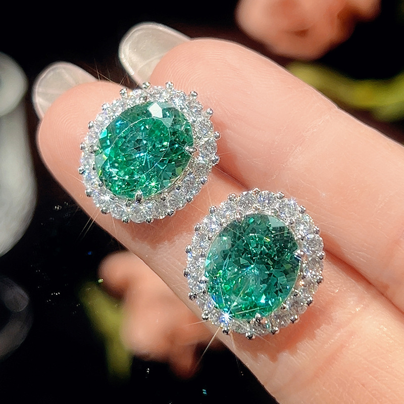 Bird's Nest Cepala Green Stud Earrings