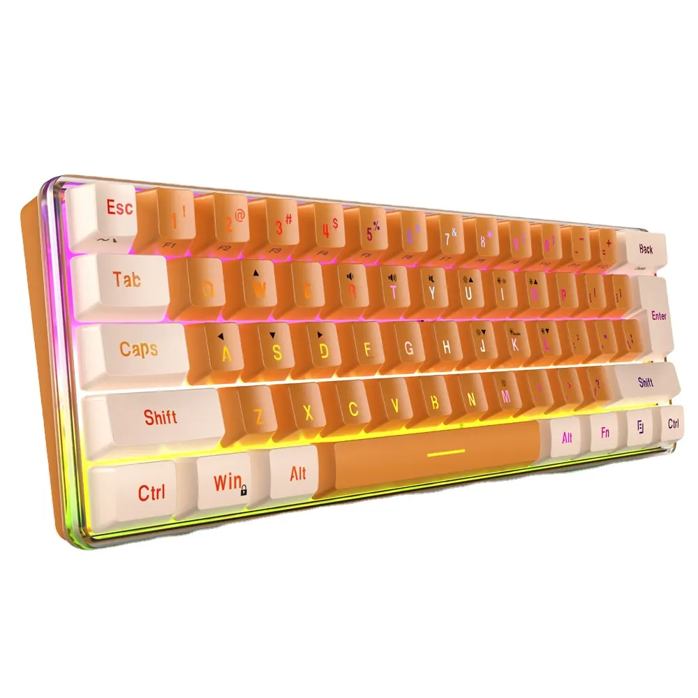 Мини-клавиатура usb Проводная 61 клавиша ABS Keycaps RGB игровая клавиатура