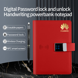 Artículo de regalo A5 Notebook Fingerprint Lock Diary Notepad 8000mAh Powerbank Leather Notebook con cargador inalámbrico de 5W - Product Image 5