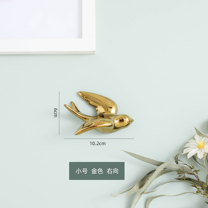 The golden trumpet faces right.