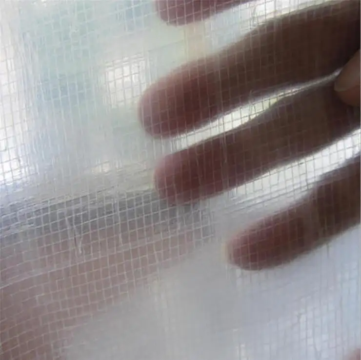 Yüksek çekme mukavemeti 200 mikron polietilen sera kumaş filmi, 8 mil anti UV plastik dokuma temizle takviyeli poli kaplama