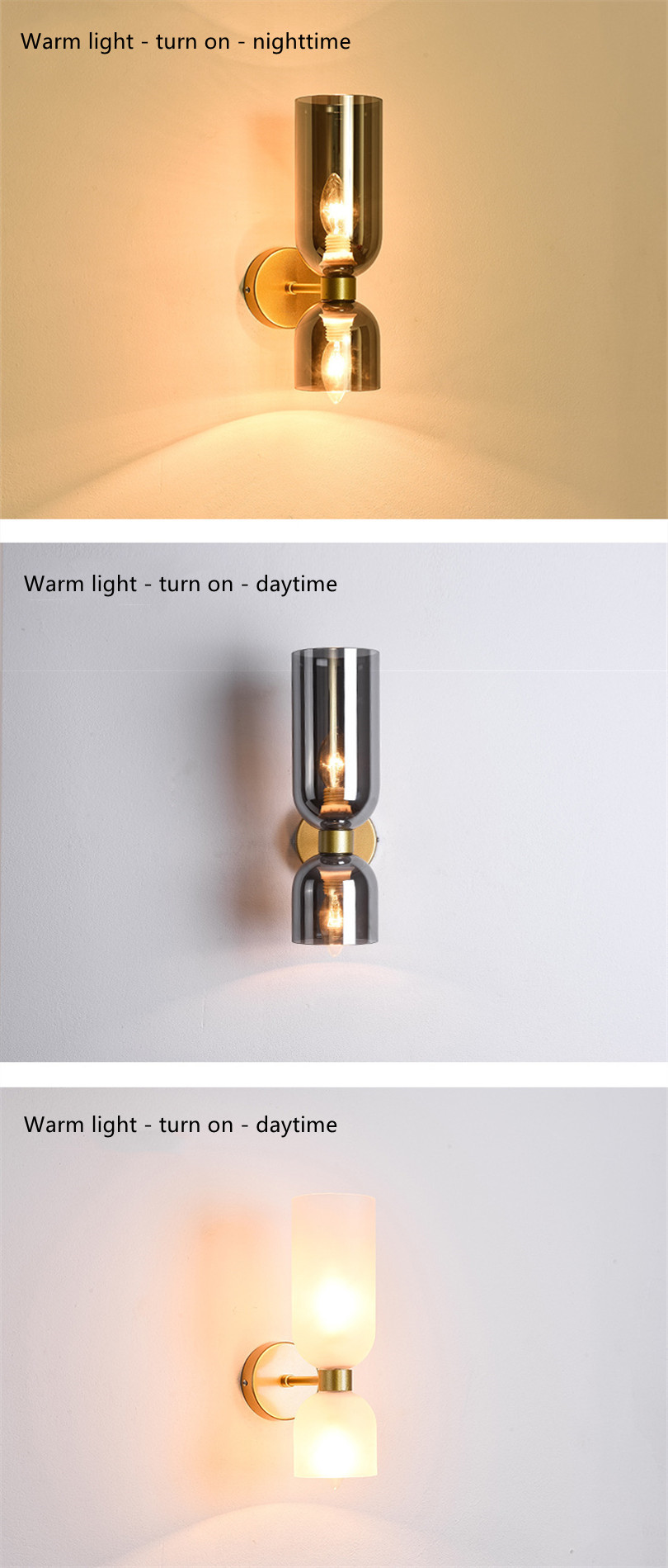 Italian light luxury bedside wall lamp simple modern bedroom living room background wall aisle Nordic study glass hotel lamp