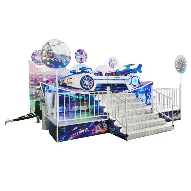 most popular plan attraction thrill rides new style rocket flying car mini amusement park ride trailer single wave car for sale