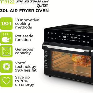 30-Litri Square Inox Digital Control Elektrische Ofenluft fritte use mit 18 öl freien Koch programmen zum Backen Braten im Haushalt - Product Image 3
