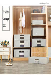 66L Iterative saklama çantası Oxford bez kumaş katlanabilir depolama küpleri dolap için kolları ile Bin kutusu - Product Image 2