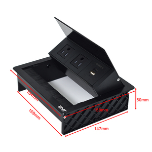 Hub de toma de corriente de mesa, 2 salidas de CA, múltiples tomas de corriente incorporadas, cubierta abatible PD20W 16A para conferencias de oficina de EE. UU. - Product Image 5