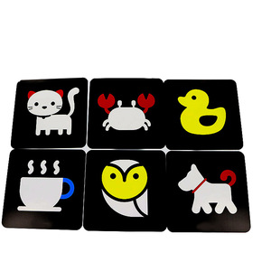 Tarjetas Flash impresas personalizadas en blanco y negro, herramienta educativa de estímulo Visual para bebés, de papel plástico Material, caja con logotipo personalizable - Product Image 2