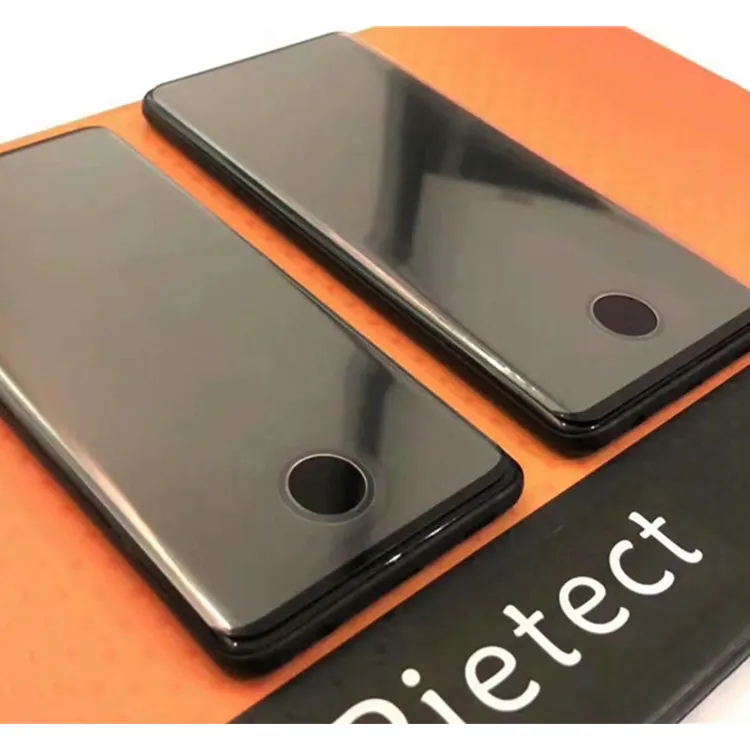 Película de vidro curvo 3d para samsung, proteção de tela 9h de vidro temperado para celulares samsung s8 s10 plus buraco