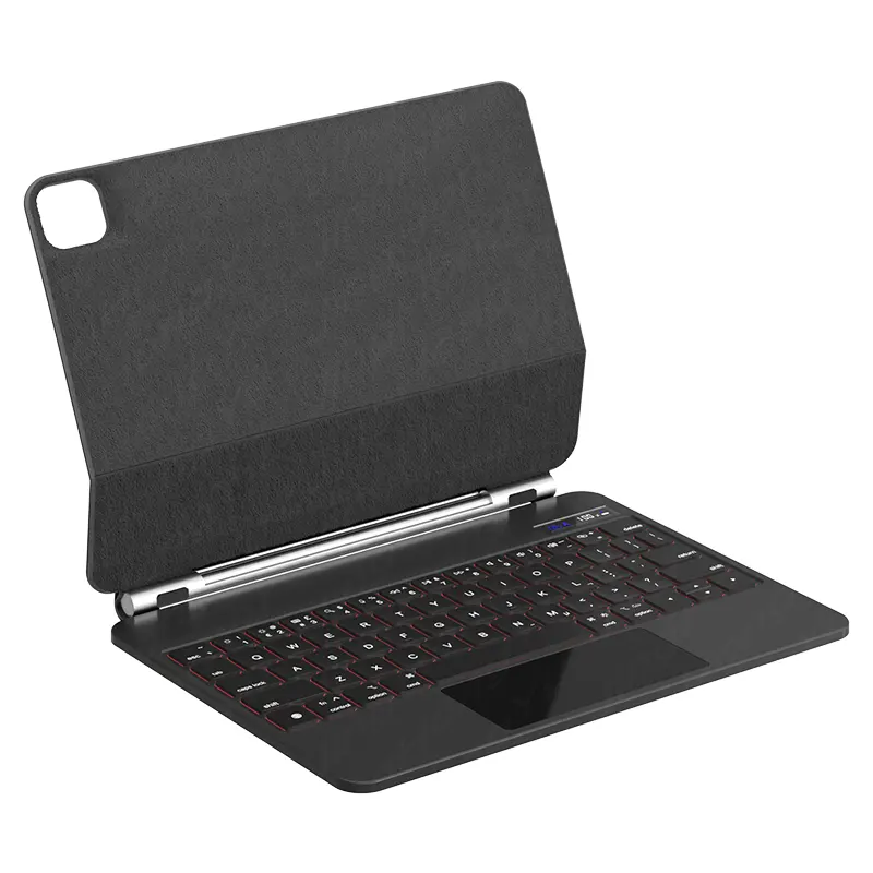 Tablet kablosuz arka işık sihirli klavye Ipad kılıfı Pro hava 4 5 10.9 2022 11 Touchpad Trackpad ile 12.9 inç manyetik kapak