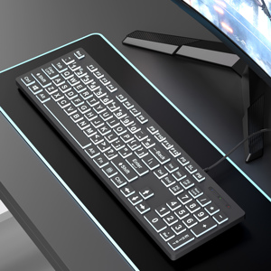 Tastiera per Computer con cavo a grandezza naturale con caratteri grandi lettere di grandi dimensioni per persone ipovedenti ipovedenti nuovo prodotto - Product Image 3