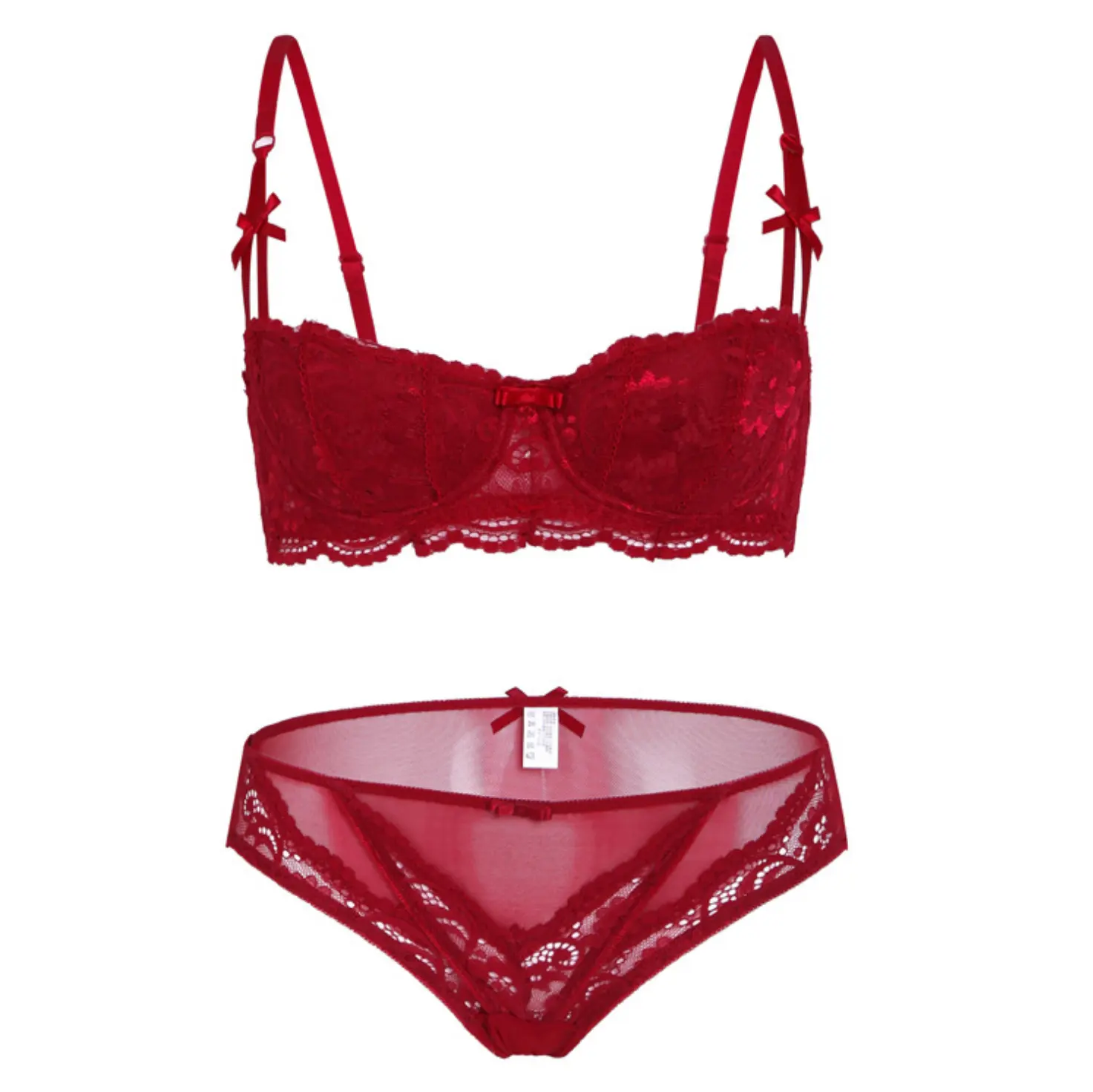 Madonna with the same style Half a cup of lace lingerie Anti-Bacterial Lace bra set