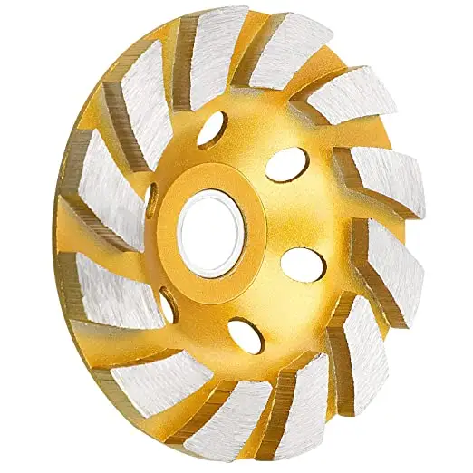 Roda de moagem de concreto de 4.5 polegadas, disco de moedor de ângulo resistente de 12 segmentos turbo fileira de diamante moedor para gra