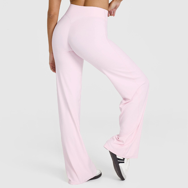 pantalon évasé rose - Plus long