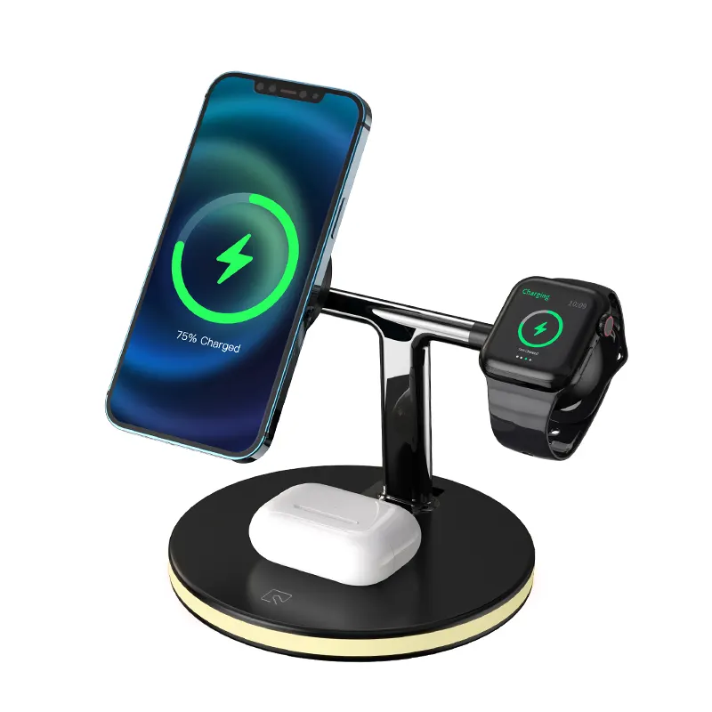 New Product 15w 10w 7.5w 5w Foldable 3 In 1 Magnetic Wireless Fast Charging Station For Apple Watch For Iphone For AirPod