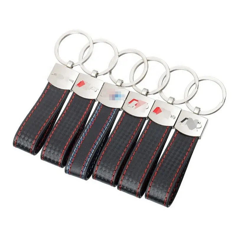 High Quality Metal keychain for AMG BMW M Audi VW leather car key chain