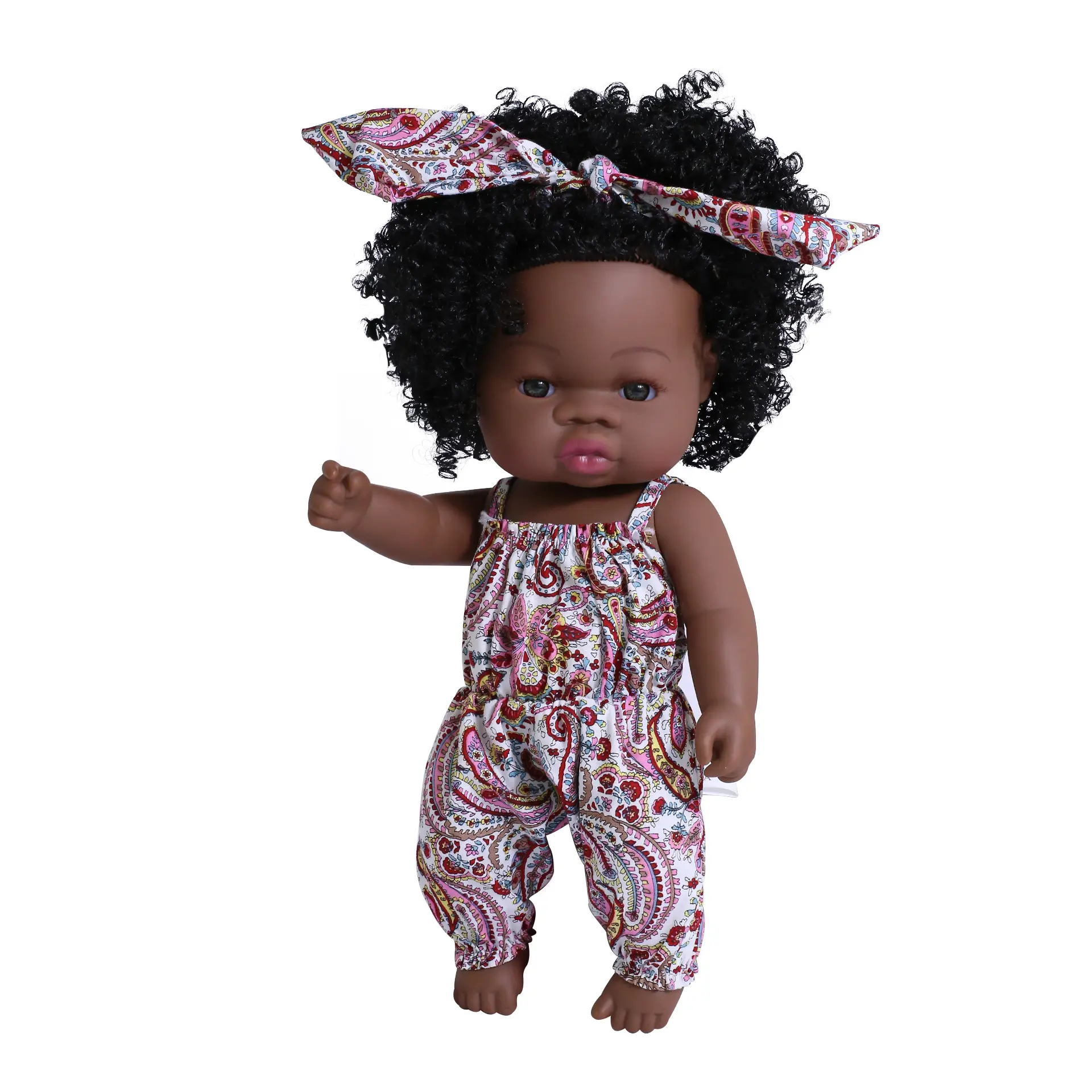 Envío gratis miniatura estilo hip-hop muñecas reales 3D piel negra muñeca con muchos paños muñeca para niña