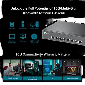 Interruttore Ethernet a 8 porte 10G a 3 livelli con interfaccia Web con funzioni SNMP QoS VLAN per Desktop Rack montabile - Product Image 2