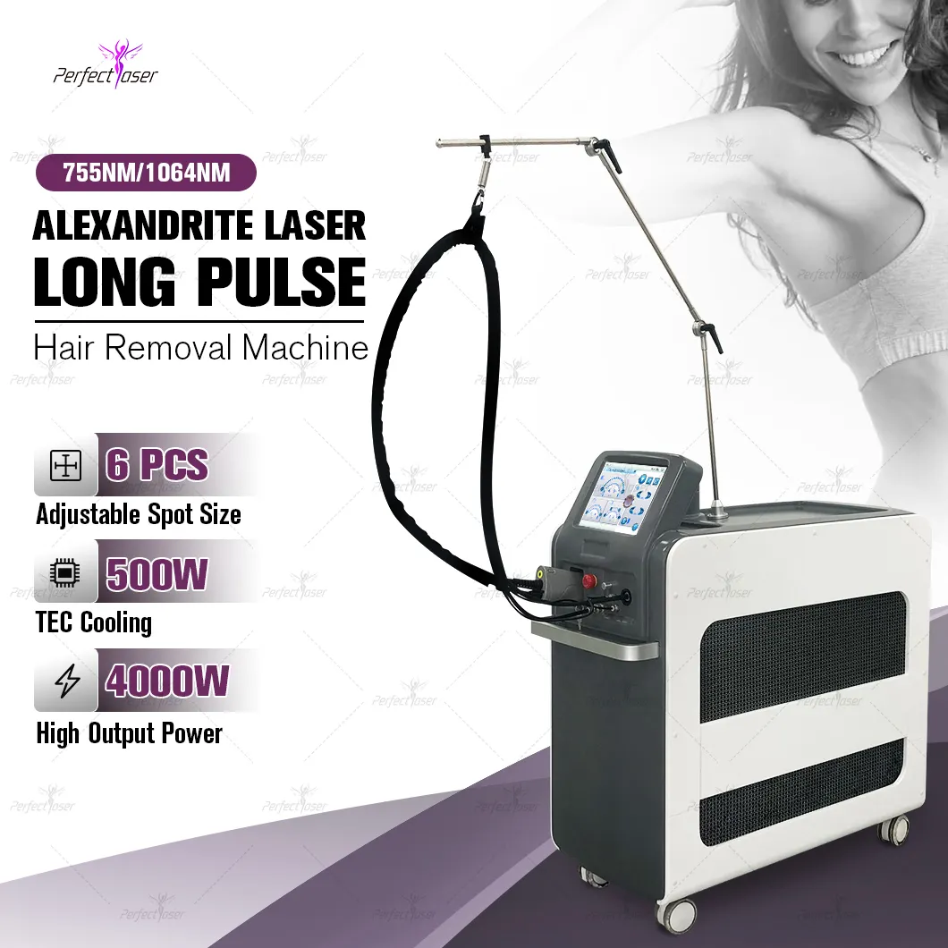 Laser ad alessandrite Laser a impulso lungo 755nm alessandrite e Yag Nd Yag macchina per la depilazione Laser ad alessandrite pulsata lunga