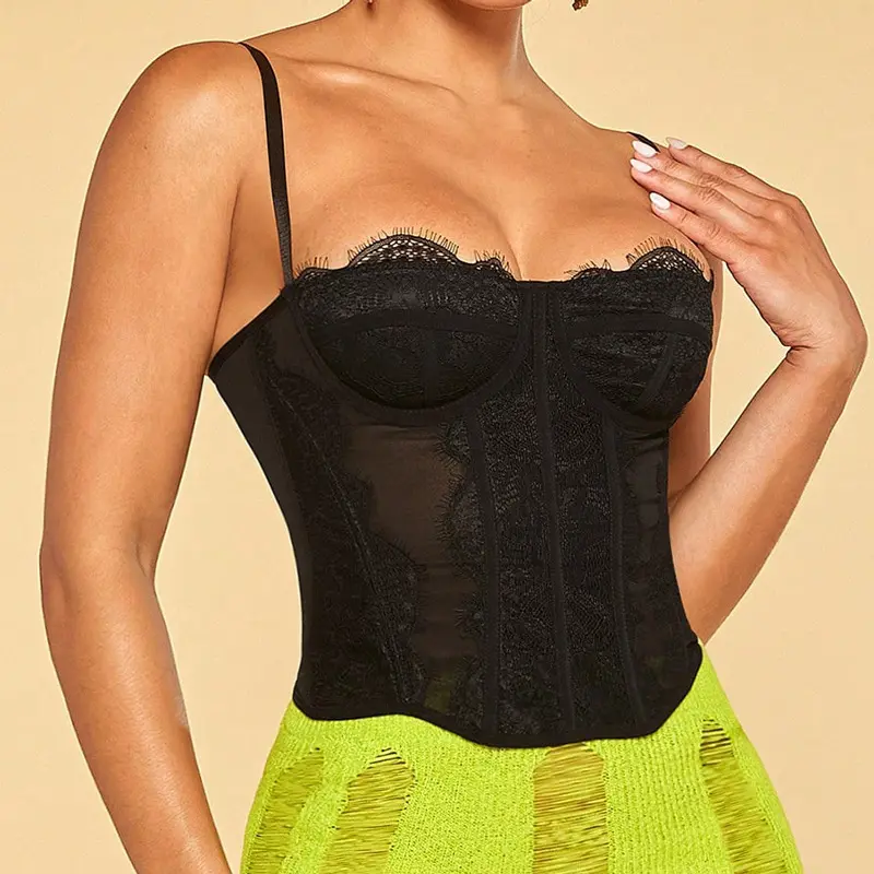 OEM/ODM fornitore Bustier corsetto Top per le donne Sexy Lingerie Bone Chest Waist Trainer Femme corsetto