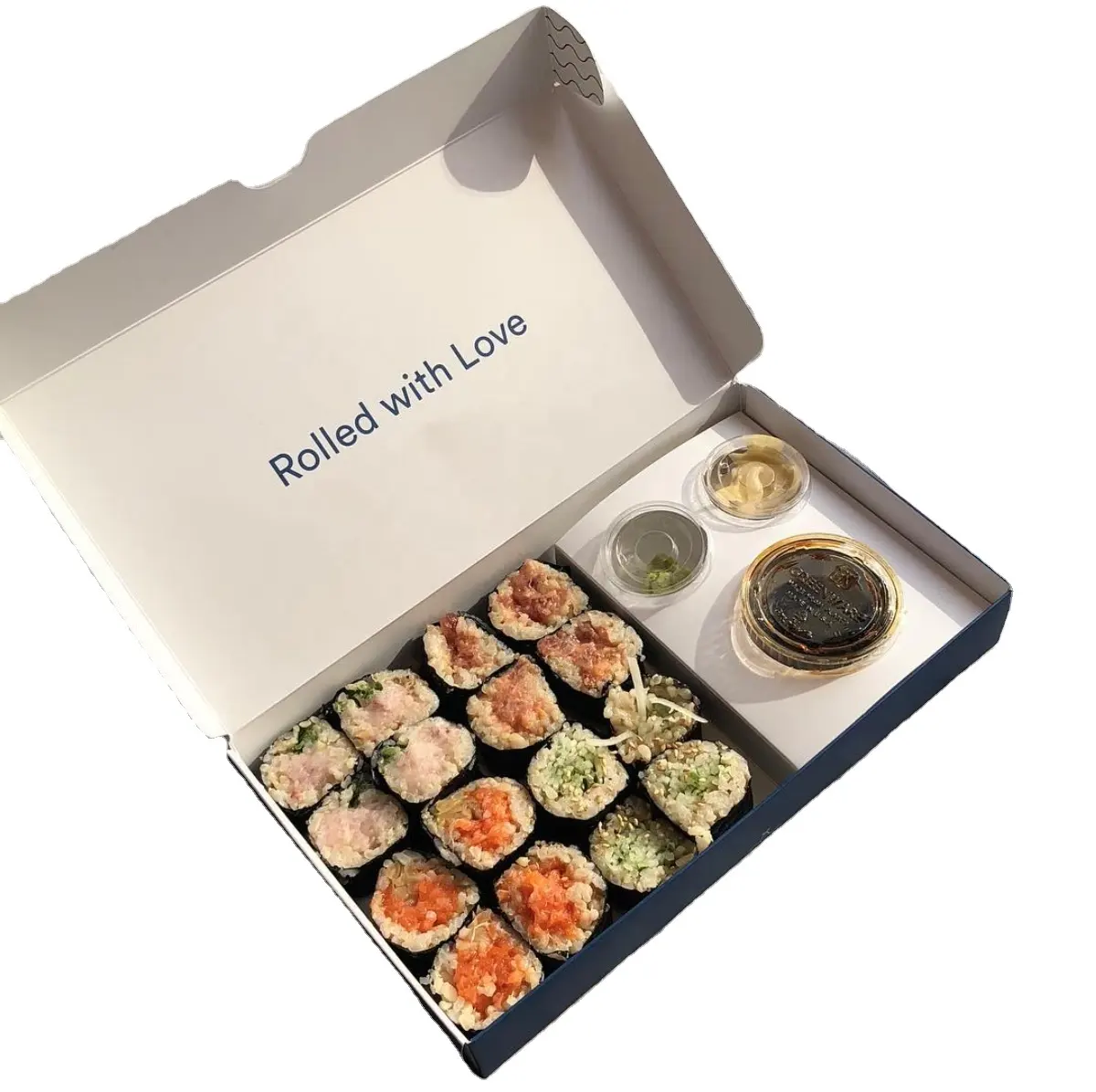Пищевая коробка для суши на вынос с черной печатью
