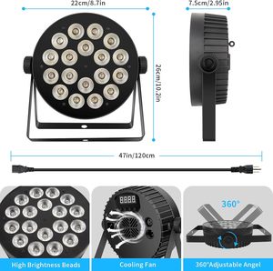 18x10W RGBW 4in1 Quad Color <strong>LED</strong> Slim Par Light for DJ Stage Lighting Wedding Uplight - Product Image 4