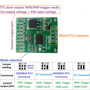 TL19A08 12V 5V Modbus Rtu AT Command RS232 (TTL) Módulo PLC PC UART IO Placa de interruptor de control para relé Automatización industrial