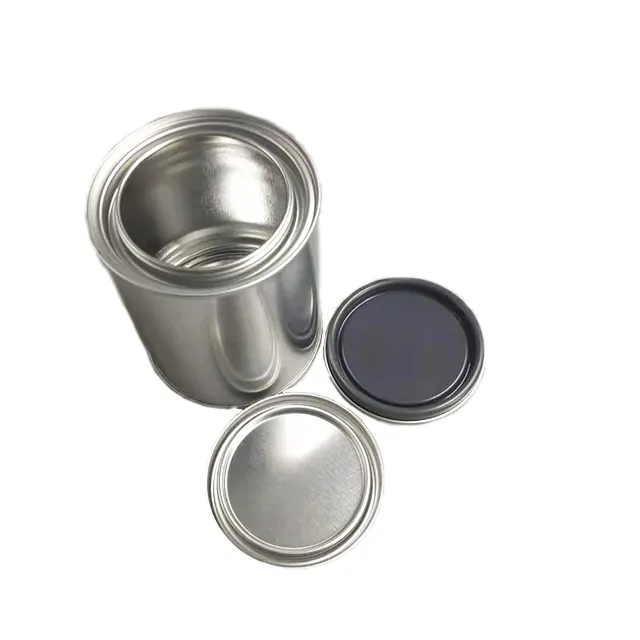 ブリキ缶蓋付きミニ空丸型金属塗料キャンドル