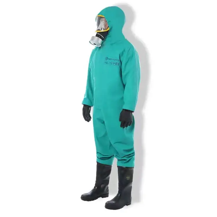 Vêtements de protection chimiques ignifuges imperméables résistants aux liquides de gaz alcalins acides en PE anti-corrosif alcalin épaissi