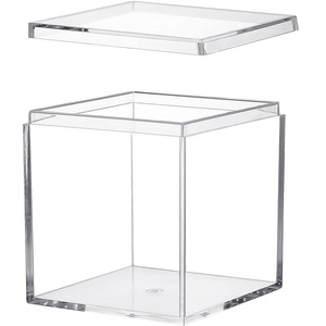 Cheaper Price Stackable Transparent Square <strong>Cube</strong> Acrylic <strong>Storage</strong> Boxes with Lid - Product Image 5