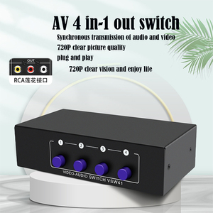 Conmutador de audio y video AV Interfaz RCA de salida 4 en 1 4*1 Compartido 4 Amarillo Rojo WhiteLotus Fuente Fabricantes - Product Image 2