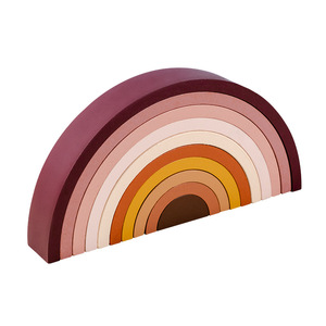 Early Education Supply Colorful Bridge <strong>Pattern</strong> Learning Tower Game Arch Wooden Puzzle Stacking Toy <strong>Building</strong> Kids Rainbow <strong>Block</strong>