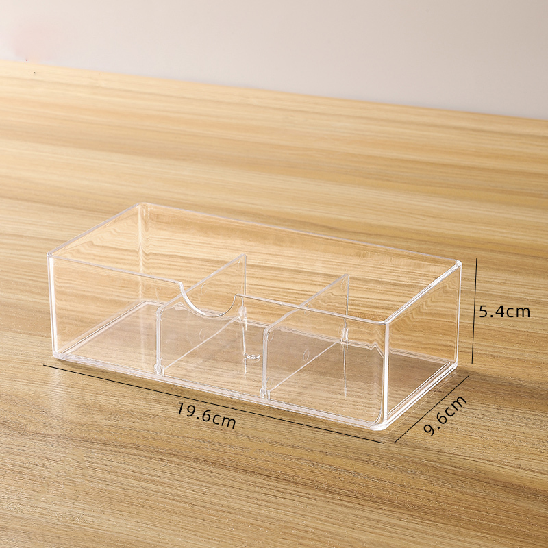 Stacked storage box divided into compartments