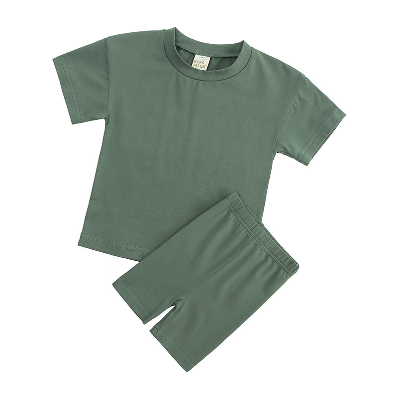 Vert foncé Ensembles de short et t-shirt de motard pour enfants