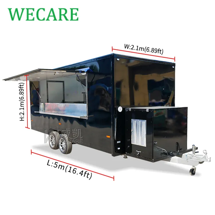 Wecare nhà hàng di động foodtruck EU Pizza xe tải thực phẩm xe điện thoại di động Burger van phục vụ BBQ thực phẩm nhượng Bộ Trailer USA tiêu chuẩn