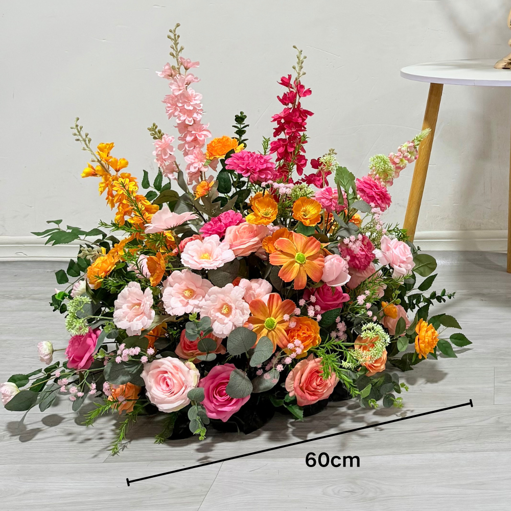 Boule de fleurs roses 60cm