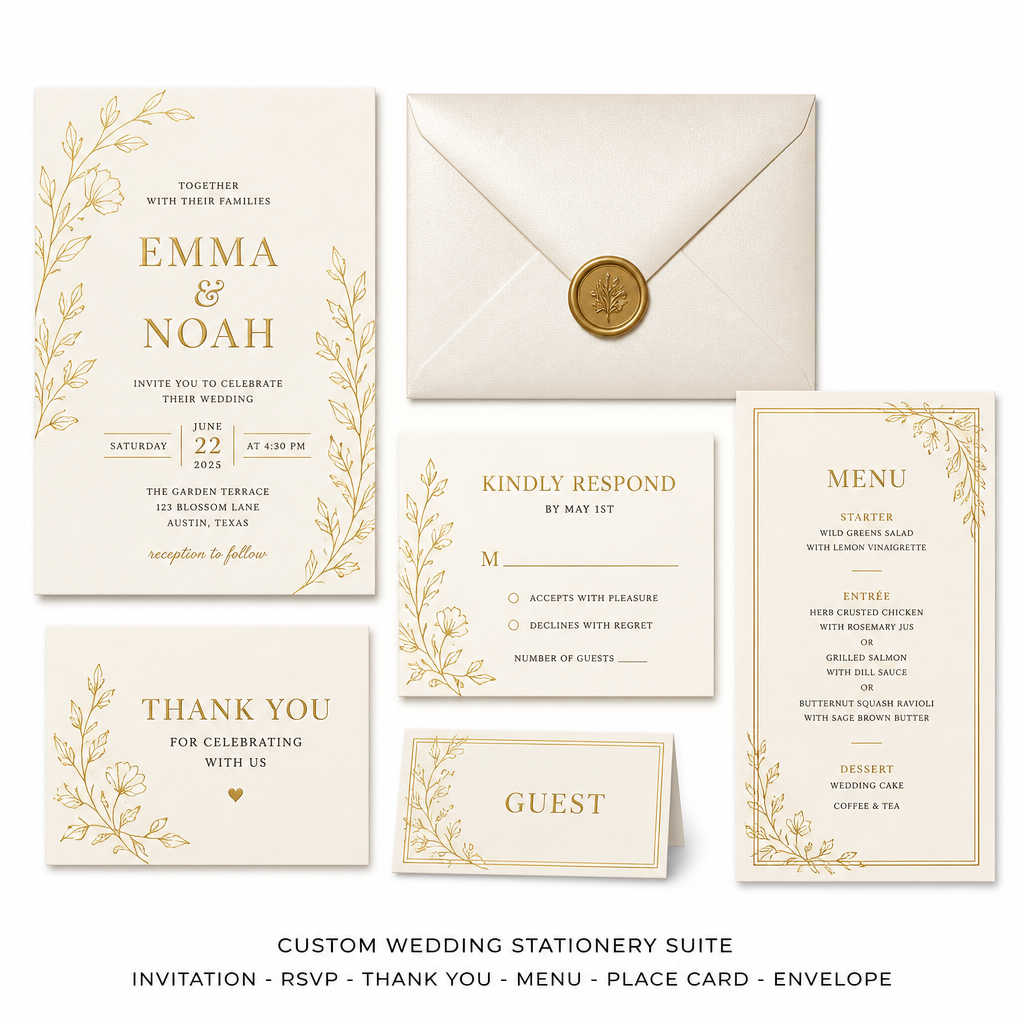 Paquete de Papelería Personalizada para Bodas