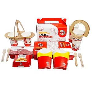 <strong>Custom</strong> Kraft Paper Takeout <strong>Container</strong> French Fried Chip Holder and Hinged Burger <strong>Box</strong> for Fast Food Packaging <strong>Printed</strong> to Order