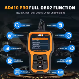 ANCEL AD410 PRO kod okuyucu & pil Test cihazı 2 In 1 OBD2 araba teşhis araçları marş araba ve motosiklet için şarj testi - Product Image 3