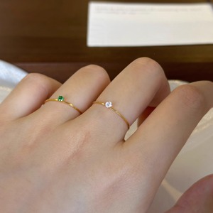 ミニマリストのチタンスチール結婚指輪超微細フィットカラフルジルコン金メッキとクローインレイ通勤流行スタイル - Product Image 4