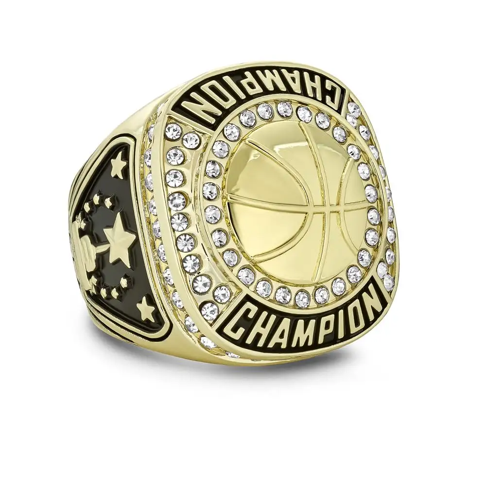 Металлические золотые кольца для чемпионов по баскетболу
