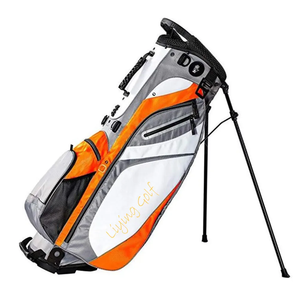 Tas Golf nilon ringan gaya Jepang tas berdiri tur perjalanan dengan bahan PU tahan air tas klub mencegah goresan