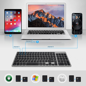 Multi-Device <strong>Wireless</strong> <strong>Keyboard</strong> for Tablet Phone Computer 2.4G <strong>Wireless</strong> Rechargeable <strong>Keyboard</strong> Compatible Mac Android