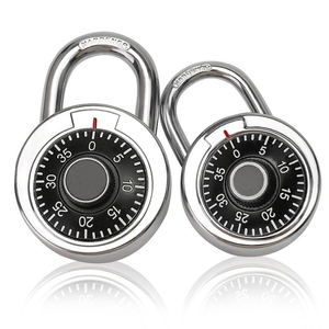Stainless Steel Round Dial <strong>Secure</strong> Lock Silver Zinc Alloy Digit Combination <strong>Code</strong> Safe With Padlock - Product Image 1