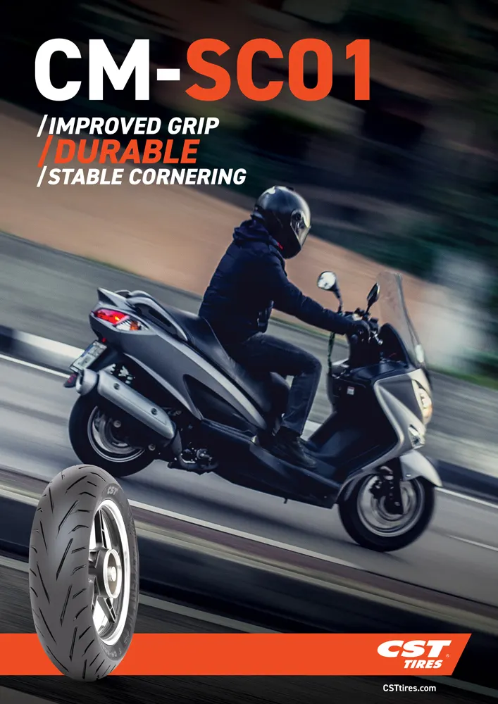 Neumáticos CST, venta al por mayor, 120/80 -14 CM-SC01 58S TL E4 7465/neumáticos de motocicleta para motocicleta sin cámara, tamaño 14