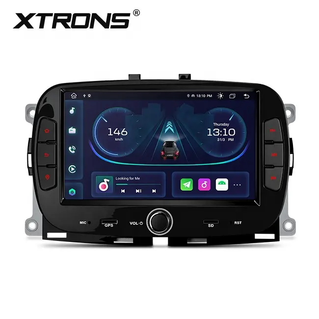 XTRONS 7 Zoll Single Din Android Autoradio für Fiat 500 2016-2020 mit DAB BT 4G USB SD RADIO WIFI Auto Multimedia System