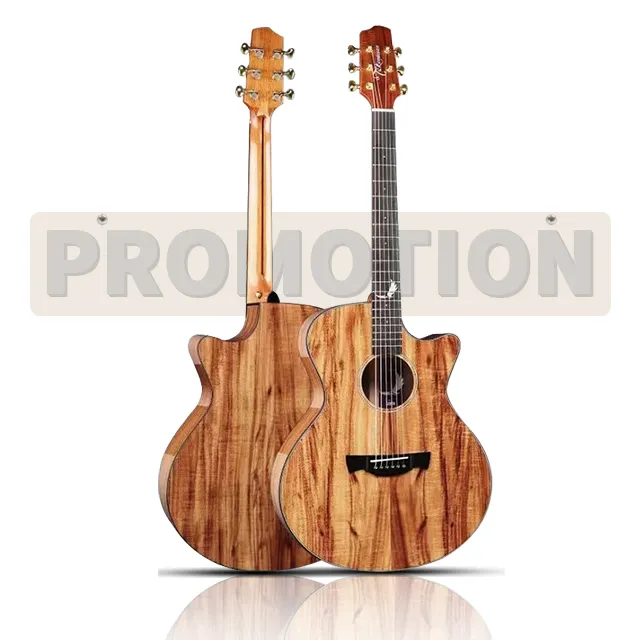 Bán buôn khuyến mại nhạc cụ 40 inch keo gỗ hồng mộc Acoustic Guitar dân gian cutaway guitar